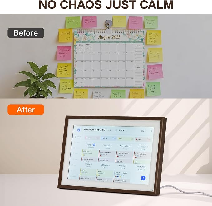 10.1 Inch Digital Calendar, Smart Electronic Calendar with HD Touch Screen - Digital Family Planner with Chore Chart, Meal Planner & Photo Frame, Multi-Calendar Sync