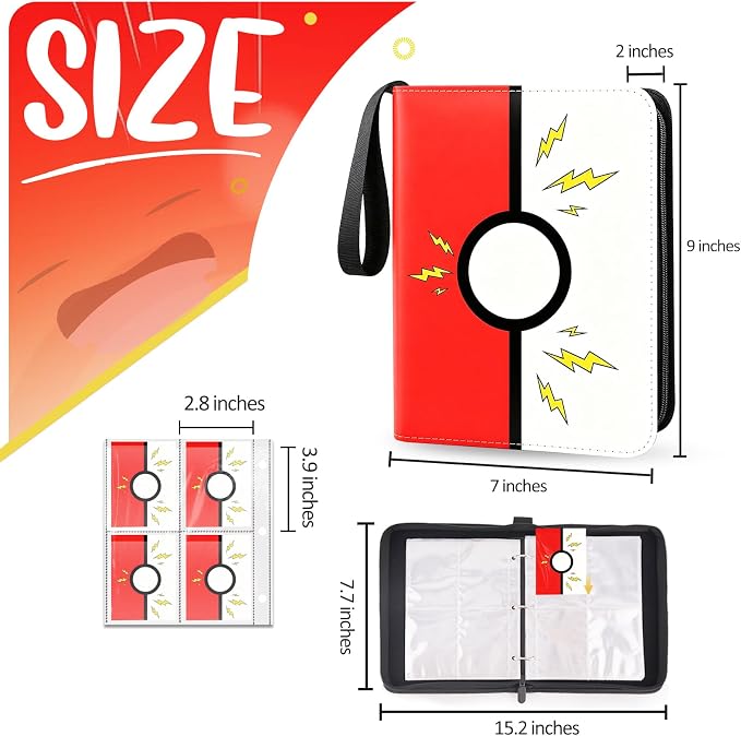 Collectible Trading Card Albums, 400 Card Holders with 50 Removable Sleeves, Portable 4 Pockets Collectible Trading Card Binder, PU Card Collection Binder for MTG, TCG, Sport Card, Game Cards