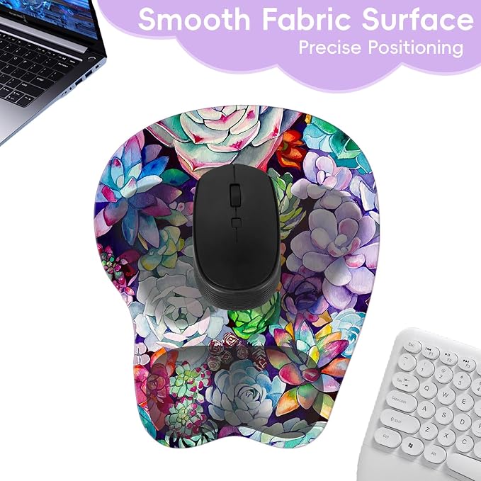 Upgrade Ergonomic Mouse Pad,Non Slip Mousepad Wrist Rest Support for Office, Computer, Laptop & Mac(B-Green Life)