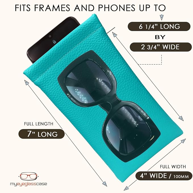 Soft Sunglasses case | Large Glasses Case Holder - Eyeglass Pouch Squeeze Top | Glasses pouch Lightweight Extra Layers