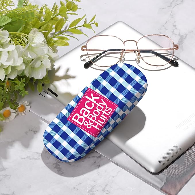 Glasses Case Hard Shell,Portable Protective Eyeglasses Case, Eyeglass Holder Box with Cleaning Cloth, for men women