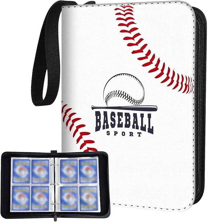 Baseball Card Binder Holder 480 Pockets with 60 Removable Sleeves, Portable Sports Trading Cards Binder Album Collector Organizer Protectors with Zipper,Waterproof