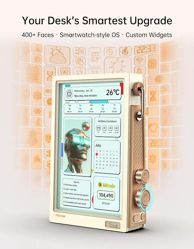 Divoom Times Frame-10.1" WiFi Digital Picture Frame with 64GB, Free App with No Subscription Fees, Supports Uploading Photos/Videos/Calendars/Weather/Sports Scores and Various DIY Content