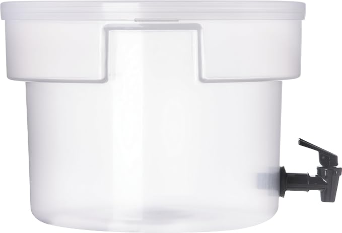 Carlisle FoodService Products Round Beverage Dispenser Drink Dispenser with Spigot for Catering, Plastic, 3 Gallons, Clear