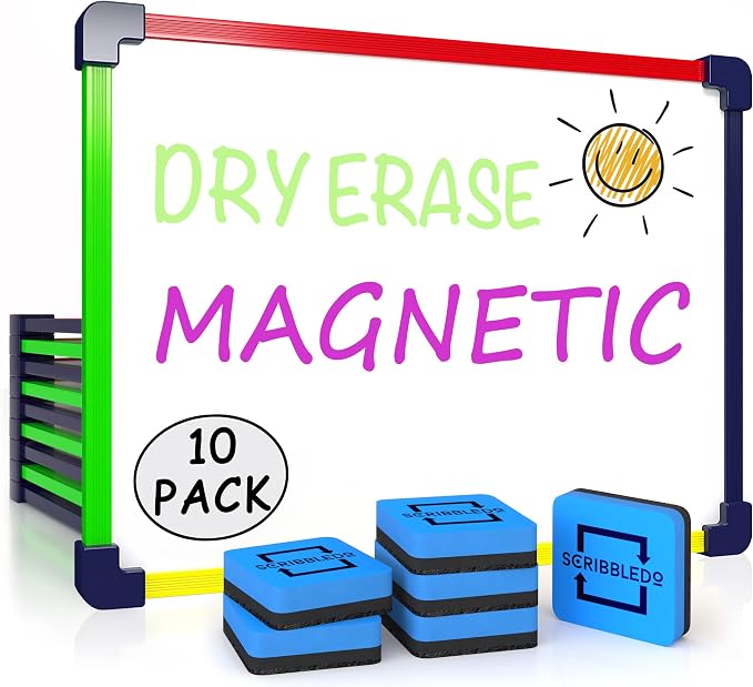 10 Pack Small White Board Dry Erase Board for Kids Portable 9"x12" Drawing Magnetic Mini Whiteboard White Board for Students Teachers School Supplies Lapboard Small Dry Erase Board for Kids & Erasers
