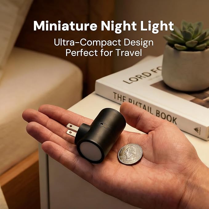 L LOHAS LED Night Light, Mini Night Lights Plug into Wall, Light Sensor, 2 Level Brightness, Soft White 3000K, Rotating Nightlight Plug in Wall for Adult Kids Hallway Bedroom Bathroom Stairway, 6 Pack