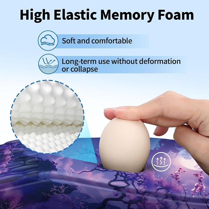 YIWEI Ergonomic Mouse Pad with Wrist Rest for Carpal Tunnel Pain Relief | Memory Foam Wrist Support,Non-Slip Rubber Base, Keyboard Computer Mousepad,Lycra Cloth Surface,Gaming Home Office