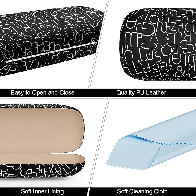 Eyeglasses Case, Hard Shell Protective Case for Glasses, Unisex for Women Men