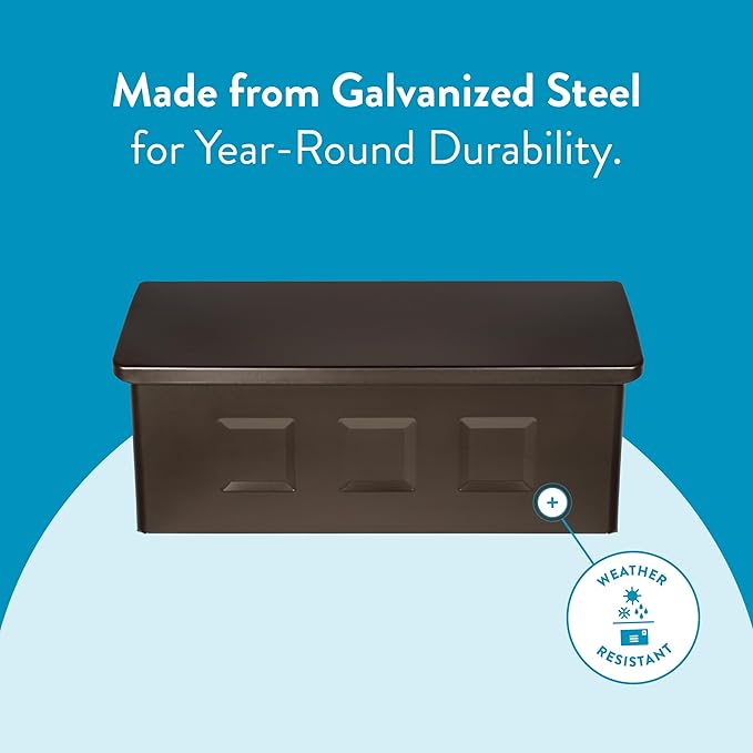Architectural Mailboxes Wayland Wall Mount Mailbox, Rubbed Bronze, Small | Galvanized steel build for outside with weather-resistant outdoor construction and a rust-resistant powder-coat finish.