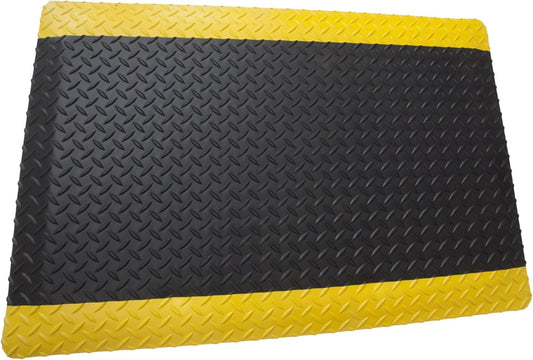 Rhino Mats, American Classic Diamond Anti-Fatigue Mats, Industrial Ergonomic Comfort Standing Mat for Work, Home, Garage, Office, Kitchen or Anywhere (Black/Yellow 1" Thick, 3 FT. x 14 FT.)