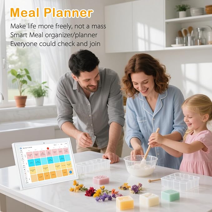 10.1-inch Digital Family Calendar, No Subscription, Video Call, Dual Mount | Calendar Sync, Chore Charts, Meal Planner, HD Photo Frame, Small Space Fit