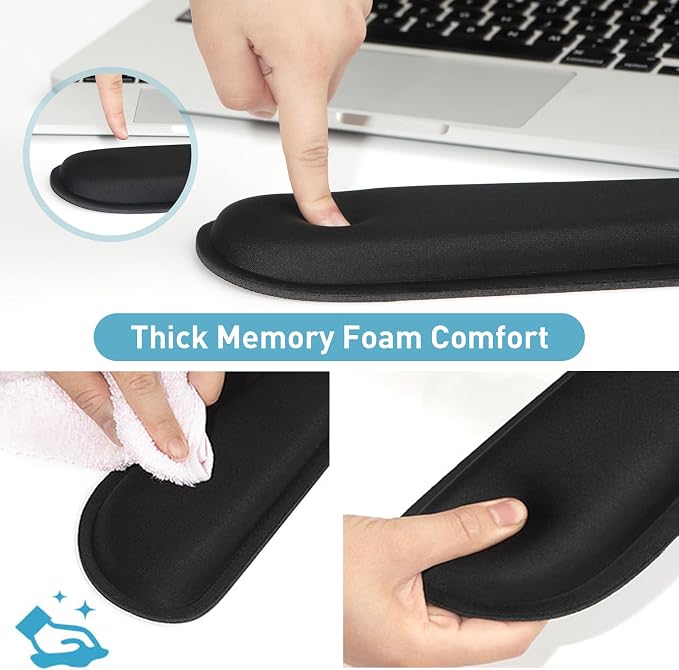 Yolanda Keyboard Wrist Rest Memory Foam, Easy Typing Pain Relief, Keyboard Mouse Pad Set for Computer, Laptop, Home & Office | Easy Typing Pain Relief, Keyboard Mouse Pad Set for Computer, Laptop, Home & Office