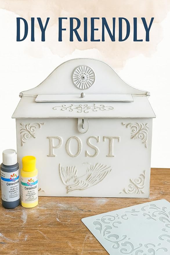 I Vintage Style Post Box I Nostalgic Charm Home Decor I Farmhouse Design I 15.9" Height x 11" Wide (All White Horizontal)