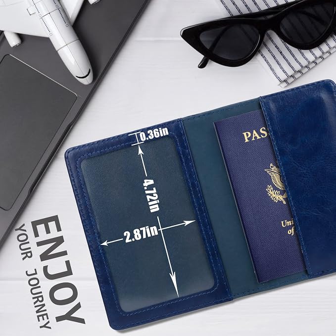 TIGARI Passport Holder for Travel Women Men, Valentines Day Gifts PU Leather Wallet Cover Case Sleeve, Waterproof Protected Document Organizer, Vacation Plane Cruise Travel Essentials