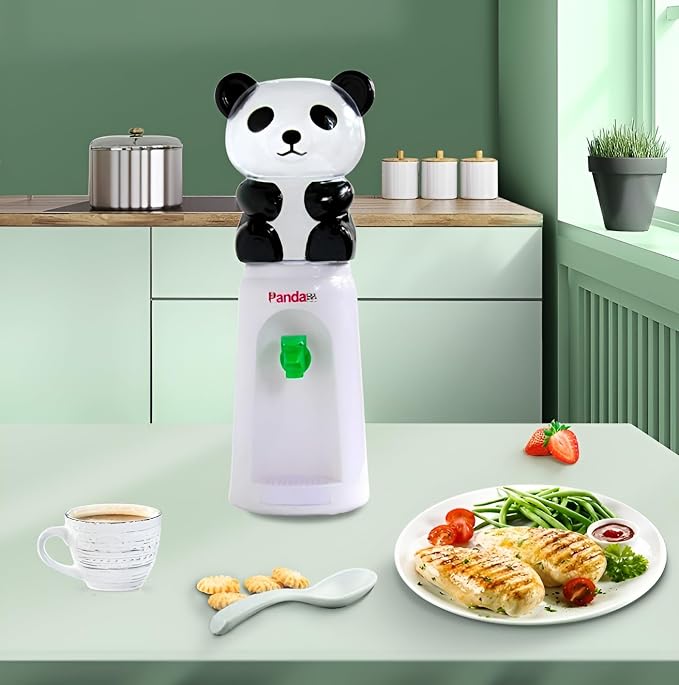 Panda Water Dispenser, 2.5 Liters Mini Desktop Water Dispenser Small Cooler Dispenser for Kids Room Office Desk - White