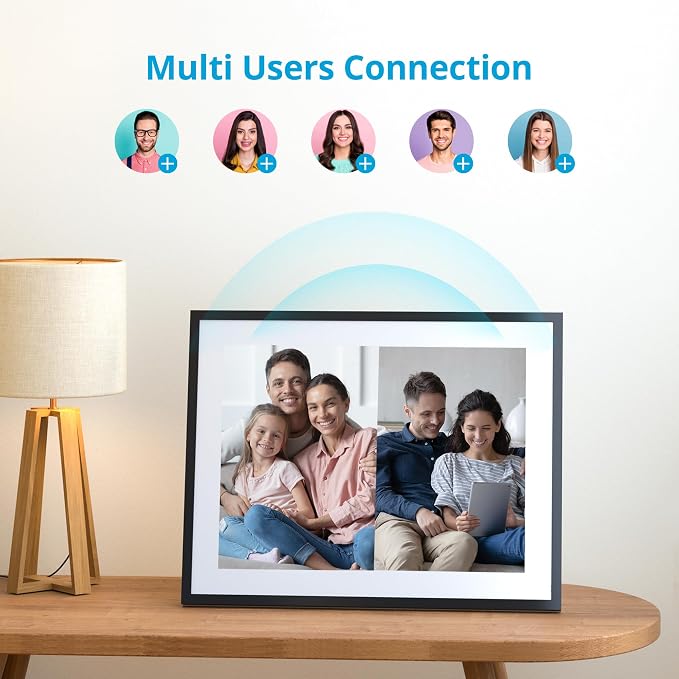 Dragon Touch Digital Picture Frame 16.7 inch 4:3 Touch Screen Large Digital Photo Frame Display, 32GB Storage Auto-Rotate, Easy Setup to Share Photos or Videos via Vphoto APP, Wall Mountable