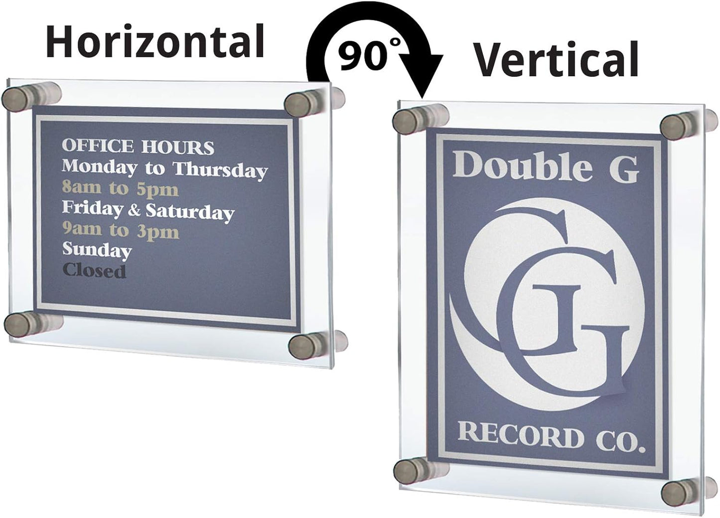 Azar Displays 105508 Floating Acrylic Wall Frame with Silver Stand Off Caps:11" x 17" Graphic Size. Overall Frame Size: 15" x 21"