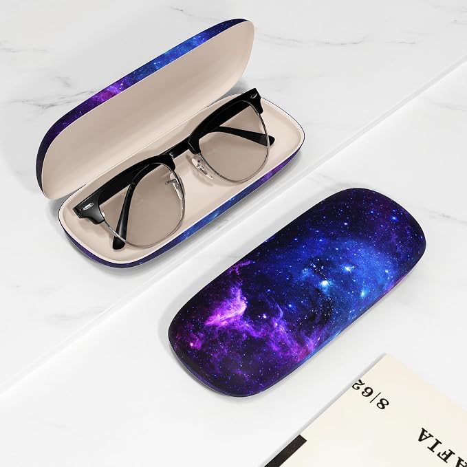 Eyeglasses Case, Portable Hard Shell Protective Case for Glasses, Eyeglass Holder Box for Women with Cleaning Cloth