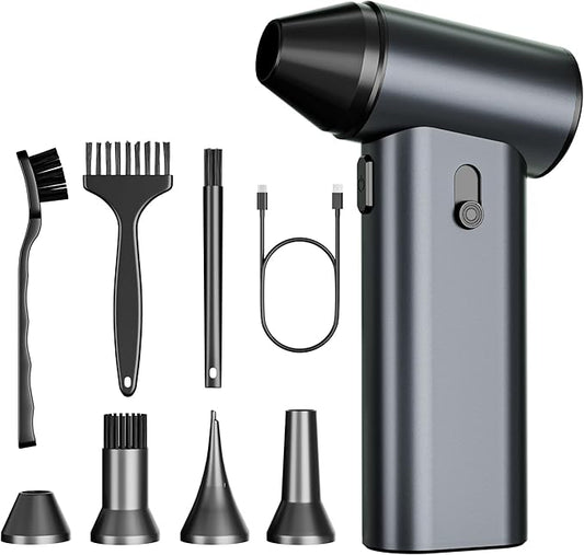 Compressed Air Duster, 130000RPM Super Power Cordless Air Duster, Rechargeable Brushless Motor Durable Blower, Electric Adjustable Dust Blower Dust Remover for Keyboard, Computer, Car, Home Cleaning