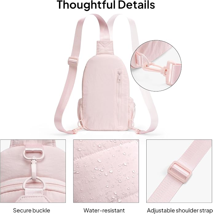 TOPEAST Sling Bag for Women, Anti-Theft Crossbody Bag with RFID Blocking & Small Water Bottle Holder for Travel