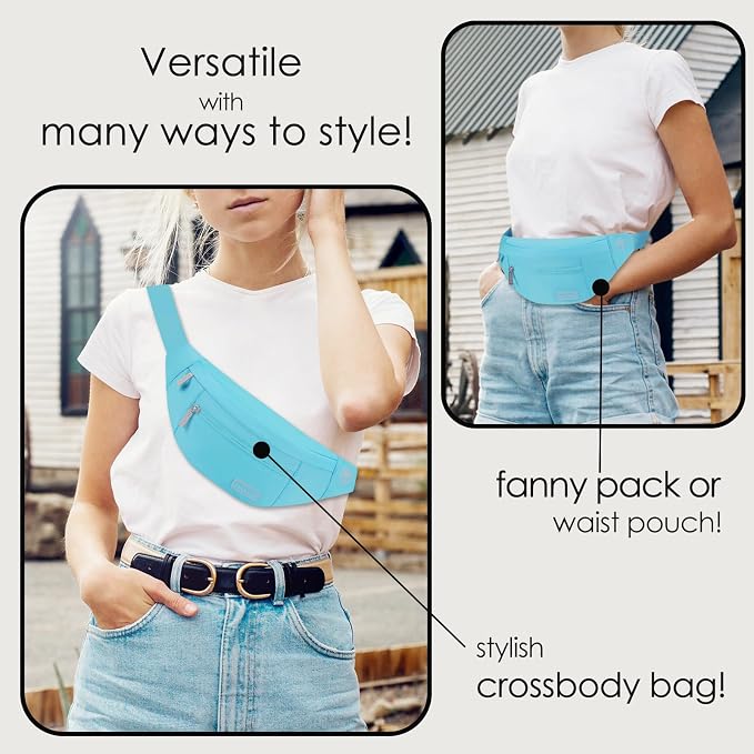 MAXTOP Sling Bag for Women Men Gifts for Enjoy Travel Hands-Free Fanny Pack | 4-Zipper Pockets,Nylon,Fashion,Gifts for Enjoy Sports Yoga Running Walking Casual Travel