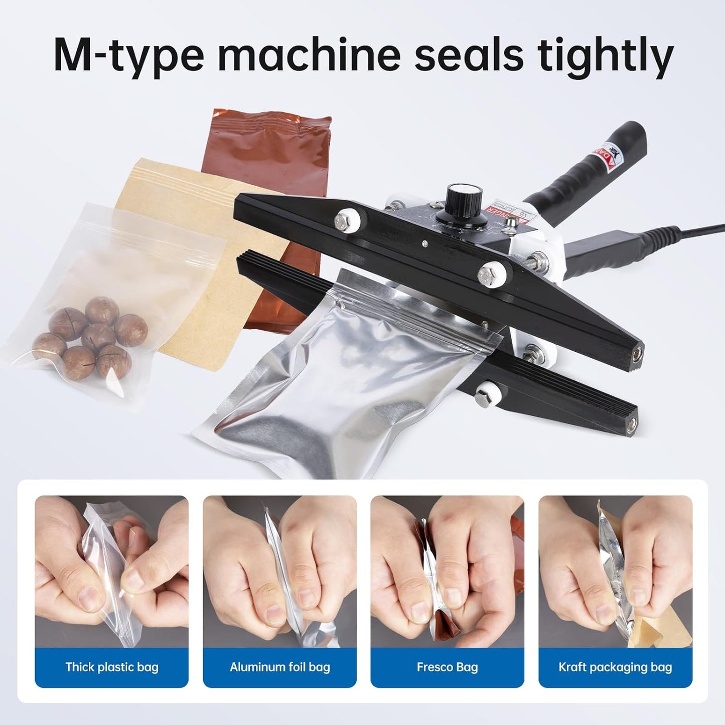 Portable Hand Held Heat Sealer Machine-R-PACK FKR-500, 20 Inches, For Foil Bag, Kraft Bag, Mylar Bag