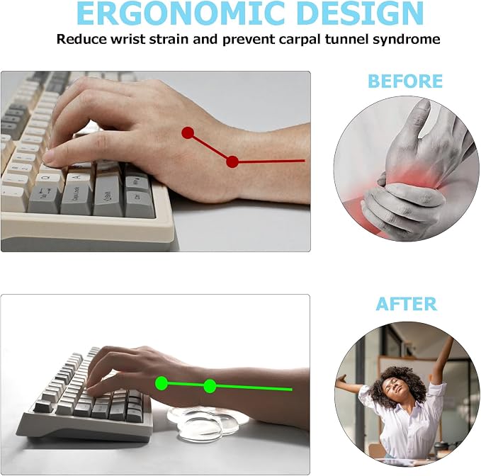 Gel Cloud Wrist Rest Keyboard, Cute Wrist Rest for Computer Keyboard, Clear | Ergonomic Keyboard Wrist Rest and Soft Mouse Wrist Rest, Pain Relief, Suitable for Office, Home, Computer, Laptop, Gaming