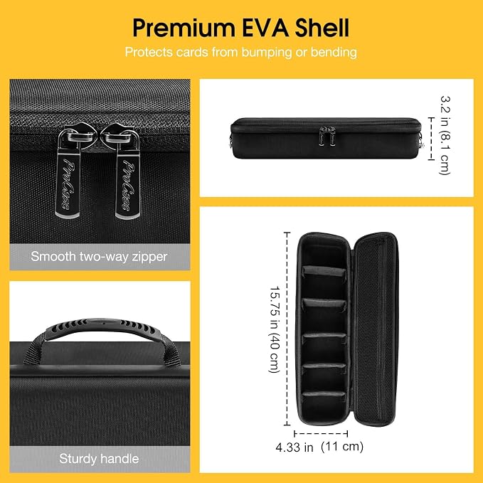 ProCase Trading Card Storage Case with 5 Dividers, Carrying Case Store 1200 Cards Durable Playing Card Game Travel Box Top Loader for MTG, Cards Against Humanity and Board Game