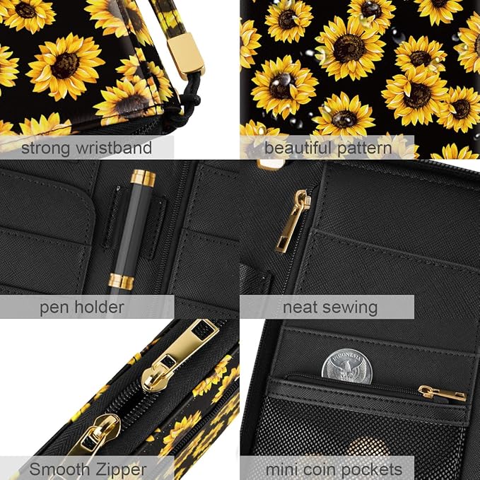 Family Passport Holder Wallet RFID Blocking Document Organizer | PU Leather Mulit-purpose Travel Wallet Credit Cards Case for Women Men