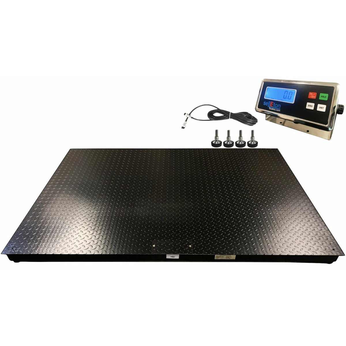 SellEton SL-5' x 4' Non-NTEP Floor Scales, Accurate Pallet Scales with Smart Digital Indicator for Warehouse Shipping and Heavy Duty Industrial Weighing (60" x 48" | 5000 lb x 1 lb)