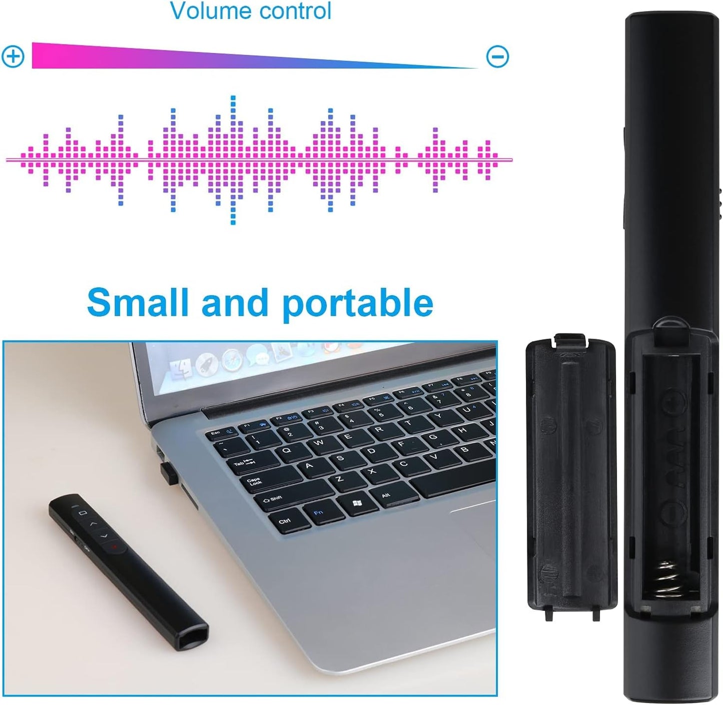 （4 Units） Wireless Presenter Remote, Presentation Clicker with Hyperlink & Volume Remote Control PowerPoint Office Presentation Clicker for Keynote/PPT/Mac/PC/Laptop