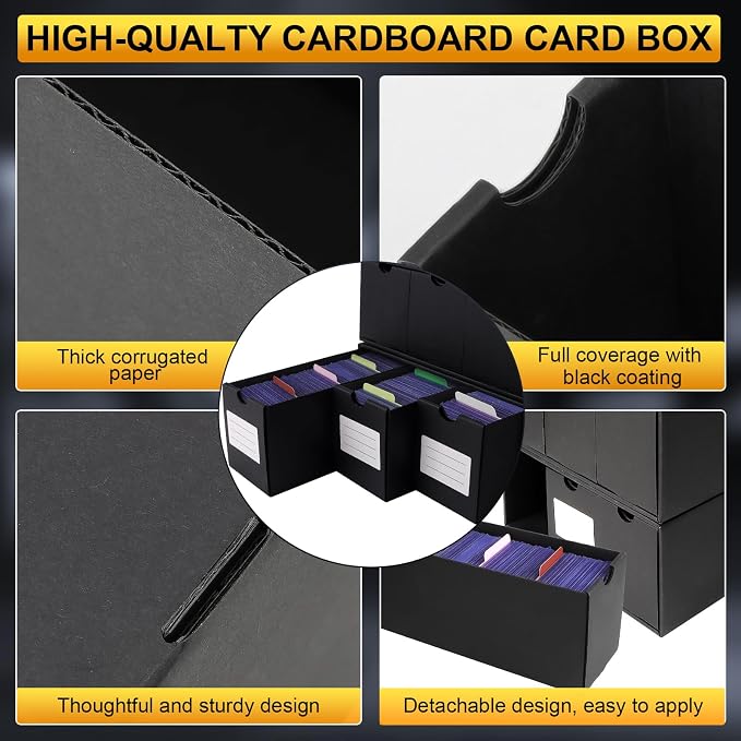 Trading Card Storage Box, 14400+ Card Organizer with 24 Inner Boxes & 72 Card Dividers, Fits Sleeved Cards & Toploaders for MTG, TCG, YGO, PTCG, Sports Cards, with Labels & Tapes