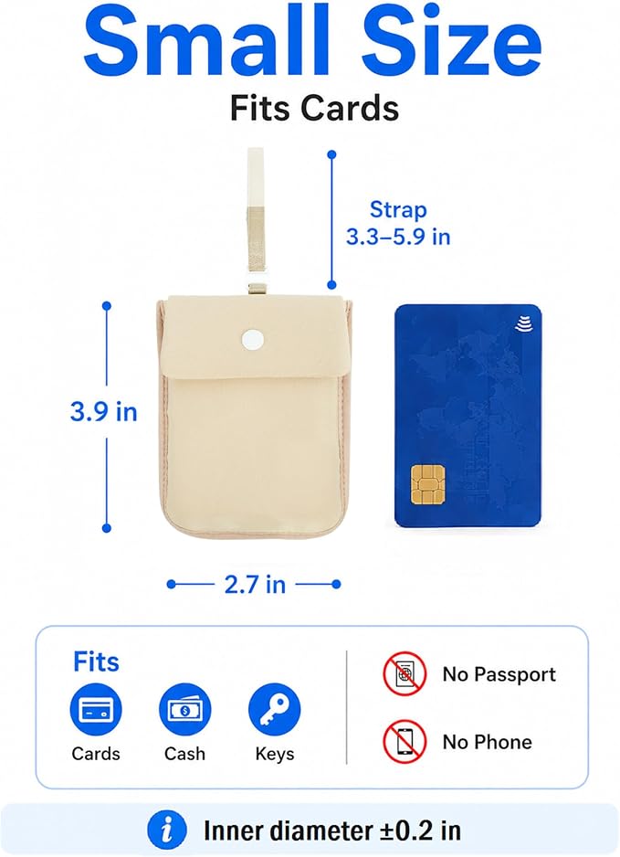 RFID-Blocking Travel Bra Wallet, Hidden Money Pouch with Elastic Strap | Ideal Secret Pocket to Protect Your Credit Cards, Cash and Valuables Under-Clothes, Nude, Bamneat