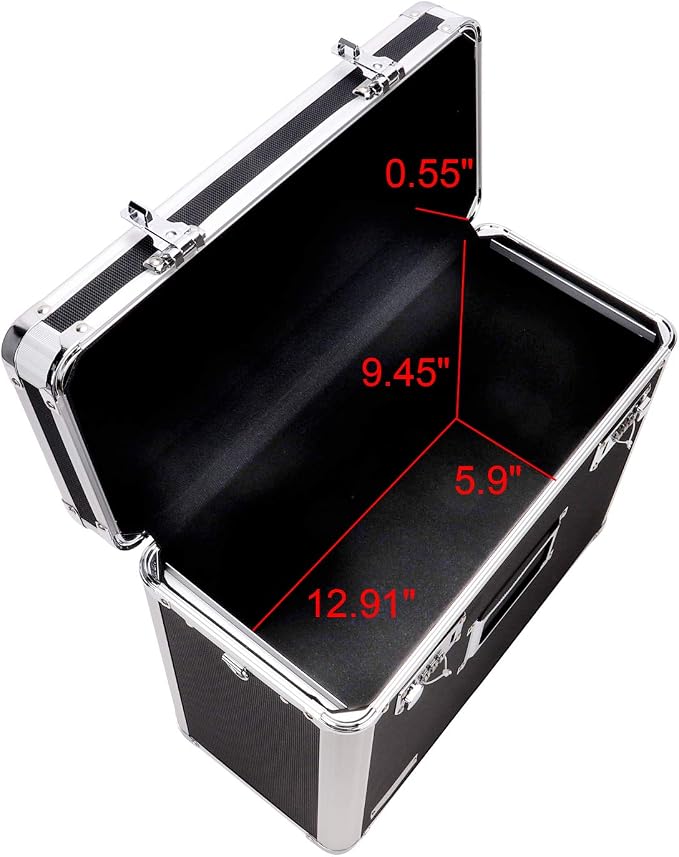 Vaultz File Organizer Storage Box, Letter Size, 14 x 7 x 12.19 In, Black | Locking storage tote with dual combination locks, keeps office documents secure and organized for filing needs
