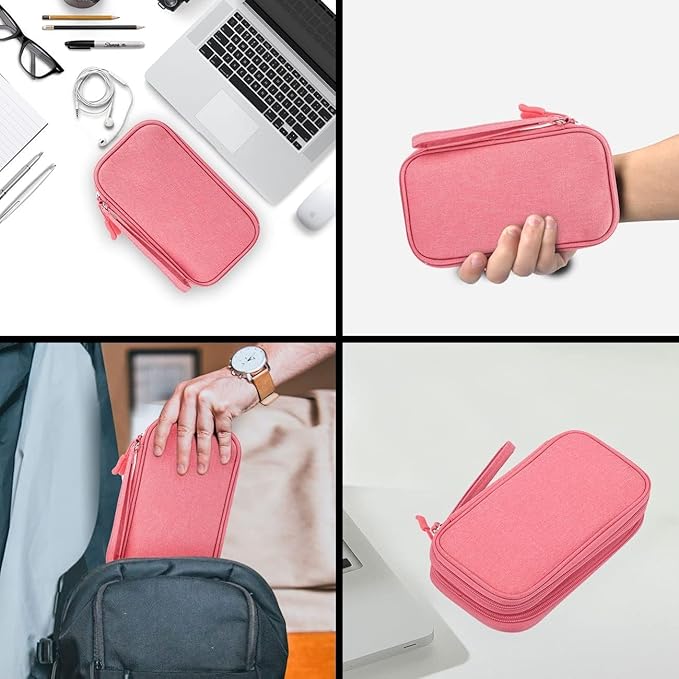 CAOODKDK Electronic Organizer Travel USB Cable Accessories Bag/Case,Waterproof for Power Bank,Charging Cords,Chargers,Mouse,Earphones Flash Drive
