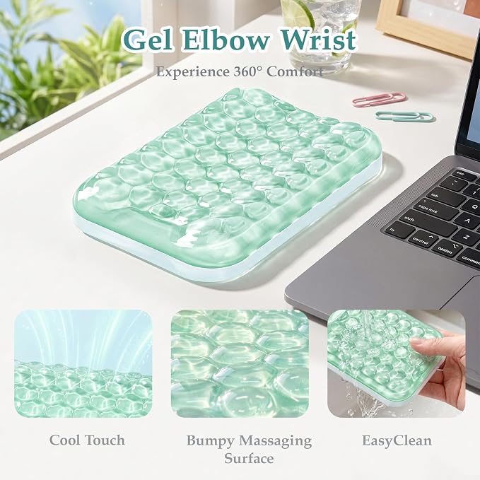 Ospelelf Elbow Wrist Rest Pad for Desk, Gel Arm Rest Pad Support for Office | Ergonomic Support for Keyboard and Mouse, Computer Wrist Pad, , Heat Resistant, Easy-clean Surface, Summer Desktop Cushion