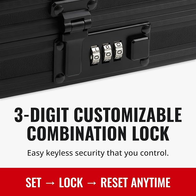 Vaultz Locking Deluxe Tablet and Laptop Case, Tactical Black, VZ03760 | Secure key lock design protects tablets and laptops while traveling, durable deluxe construction built for daily use