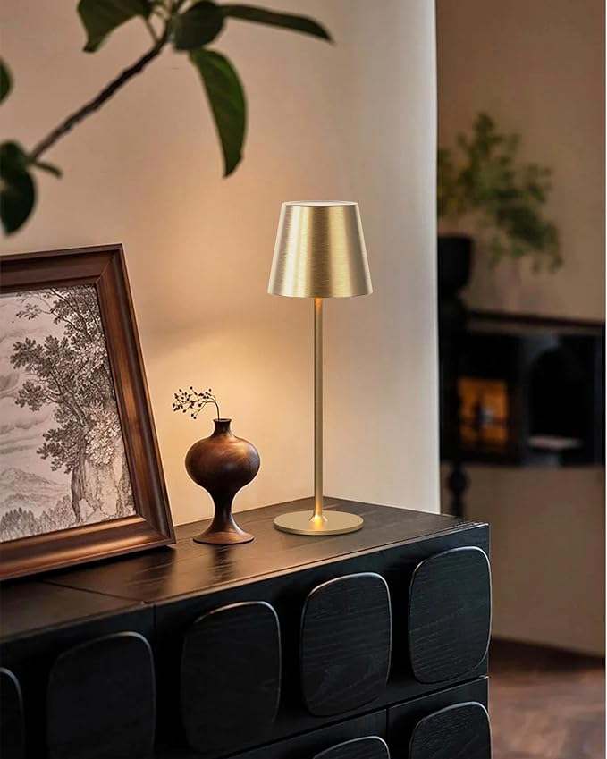 JACKYLED Cordless Table Lamps Rechargeable, 3 Adjustable Height, 5000 Capactiy Operated, 3 Colors Smooth Dimming, Portable LE