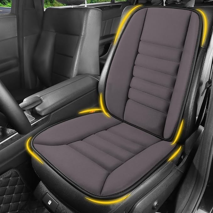 Lofty Aim Car Seat Cushion with Back Support Pillow, Driver Seat Cushion | Comfy Lumbar Support & Seat Cushion, Memory Foam Seat Cushion for Pain Relief, Butt Pillow for Car, Truck, Gray