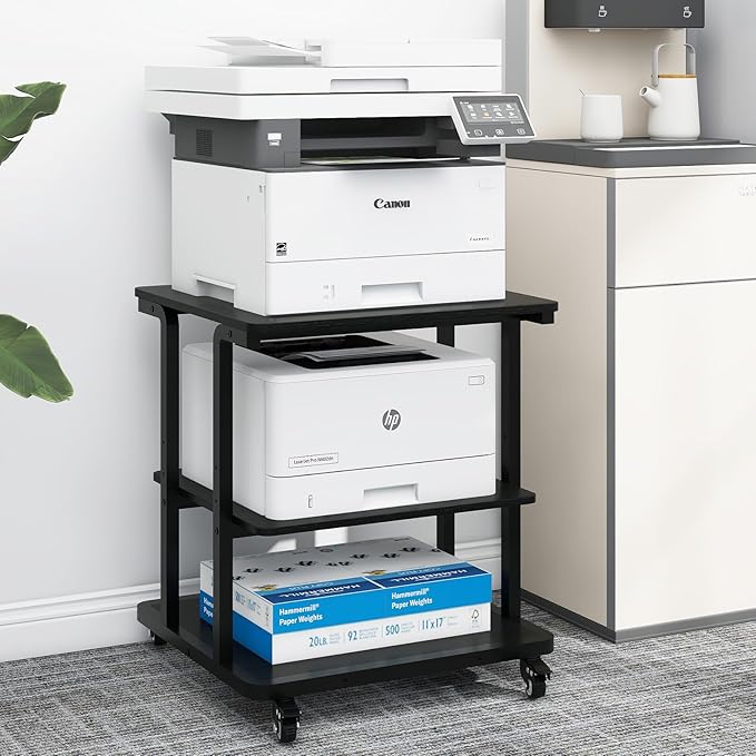 Natwind Printer Table Platform,3 Tier, Black