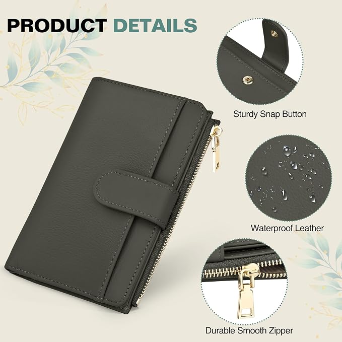 RFID Passport Holder for Travel, Leather Passport Wallet Cover with Airtag | with Airtag Slot, Card Cash Holders, Zippered Coins Pocket, for Women/Men, Gift Box, Travel Essentials, 4.1"L x 1"W x 6.3"H