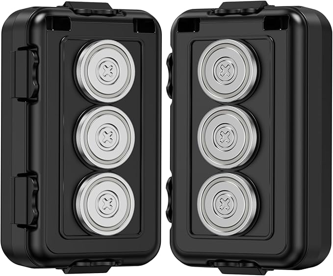 2Pack Magnetic Key Box, Hide A Key Holder, Under Car Magnetic Key Storage, Waterproof Hidden Key Box for Outside, Car Key Hider Magnet for Vehicles Travel (MM1-2, Regular)