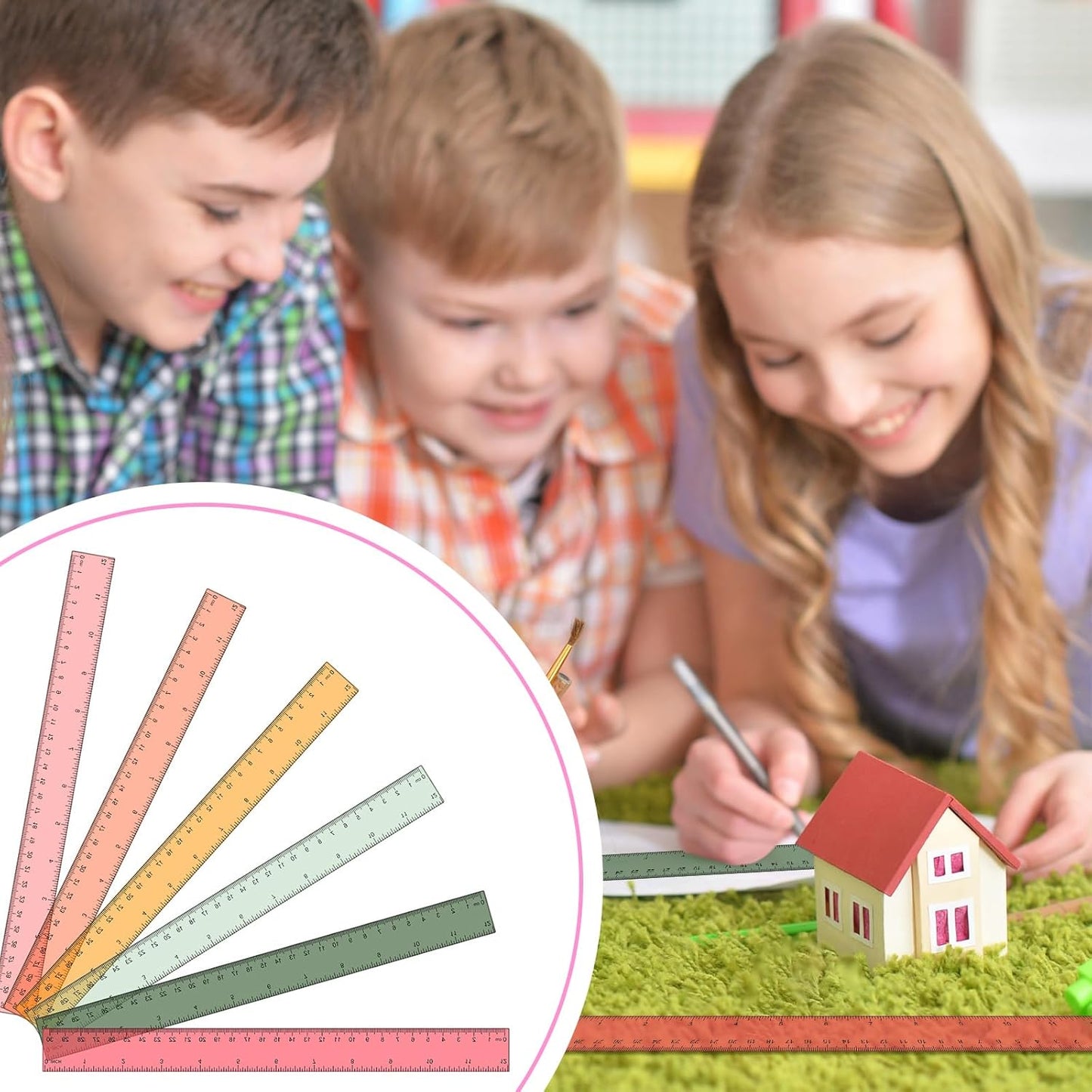 Panelee 306 Pcs 12 Inch Plastic Ruler Color Transparent Colorful Metric Clear Ruler with Inches and Centimeters for Kids School Home Classroom Office Back to School Gifts Supplies