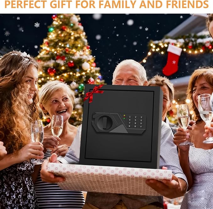 2.0 Cub Large Fireproof Safes for Home Use, Digital Security Safe Box Fireproof Waterproof with Combination Lock and Removable Shelf, Home Fire Safe for Document Money Medicines Valuables