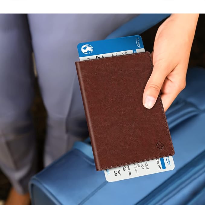 FINTIE Passport Holder, Slim Travel Wallet RFID Blocking Card Case Cover | Passport Cover Protector Essentials with Credit Card Slots, For Women/Men