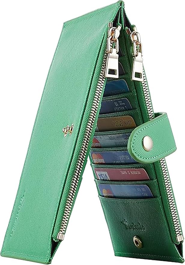 Travelambo RFID Wallet Women Large Size Bifold Multi Card Wallet Case with Zipper Pocke Credit Card Holder for Women