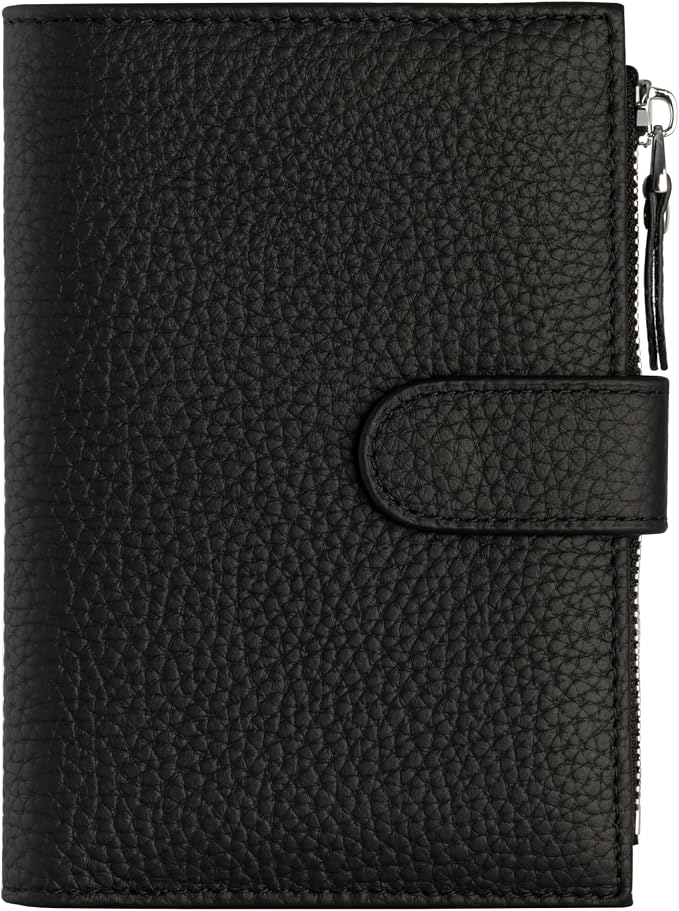 Passport wallet and Card Slot Combo RFID Blocking Leather Travel Passport Wallet for Men and Women with Zippered Coins Pocket Passport holder, Black
