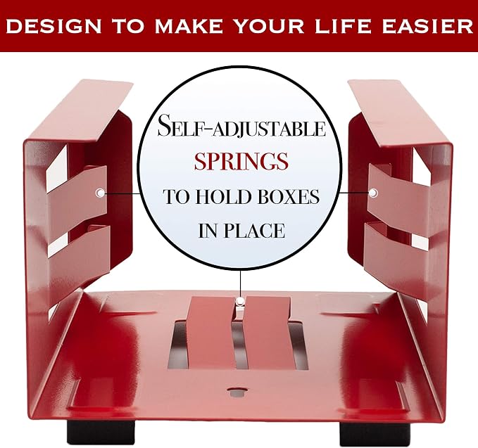 Magnetic Glove Holder,Glove Box Holder,Glove Dispenser,Durable Coated Steel,Space Saving Design for Work,Shop, Garage,Medical Office,Laundry Room,Kitchen,Hospital,Fridge,Wall Mount (Red)