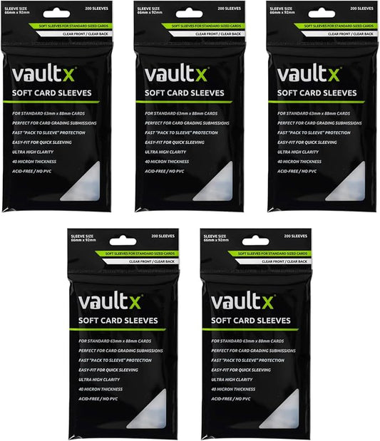 Vault X Soft Penny Sleeves (1000 Pack) for Standard Trading Cards TCG, Clear