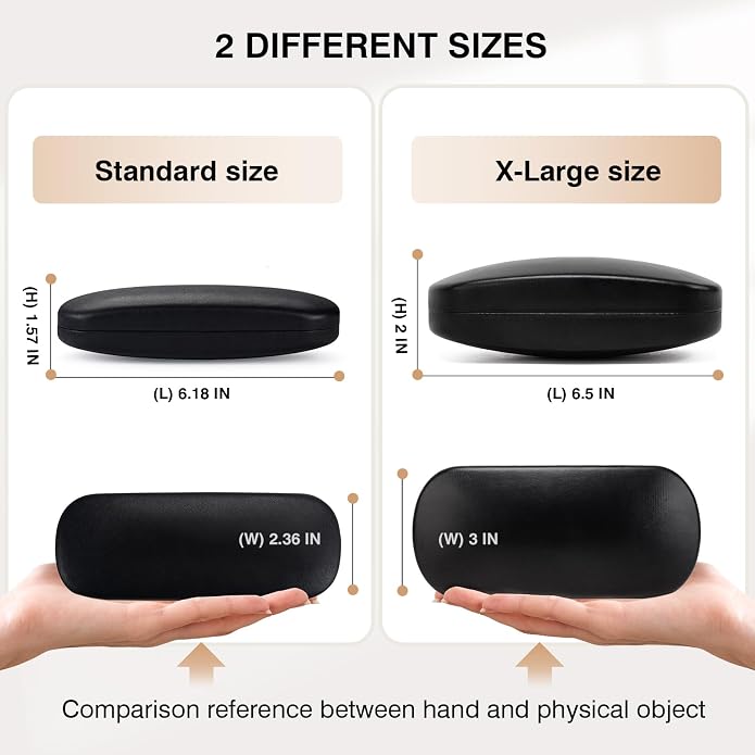 Marvolia Glasses Case Hard Shell - PU Leather Eyeglass Cases Eyeglasses Case for Sunglasses Eye Glasses Cases
